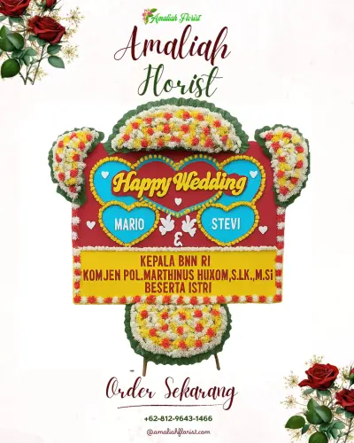Karangan Papan Bunga Pernikahan di Ngadikerso